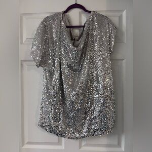 Silver Sequin Women's Top